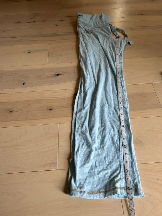 Y2K Aeropostale Lounge Set Fold Over Waist Pants & Baby Tee 100% Cotton Blue S - Picture 4 of 16